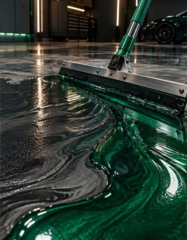 Original concept showing a squeegee spreading emerald coating
